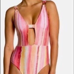 Becca Medium Cabana Stripe one Piece swimsuit